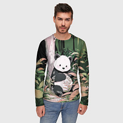 Лонгслив мужской Панда в лесу, цвет: 3D-принт — фото 2