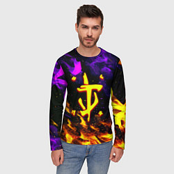 Лонгслив мужской Doom огненный стиль, цвет: 3D-принт — фото 2