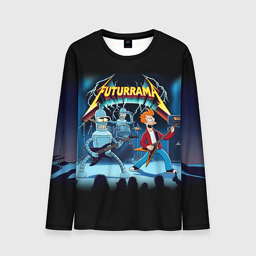 Мужской лонгслив Rock group Futurama - ai art fantasy / 3D-принт – фото 1