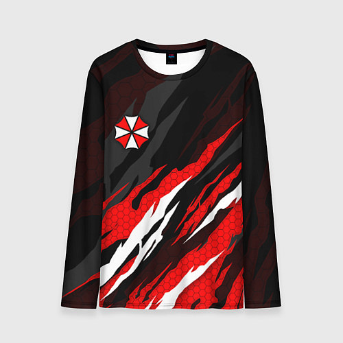 Мужской лонгслив Umbrella - красное пламя / 3D-принт – фото 1