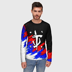Лонгслив мужской Doom триколор краски, цвет: 3D-принт — фото 2