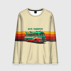 Лонгслив мужской Ретро автобус ЗИЛ поп-арт, цвет: 3D-принт