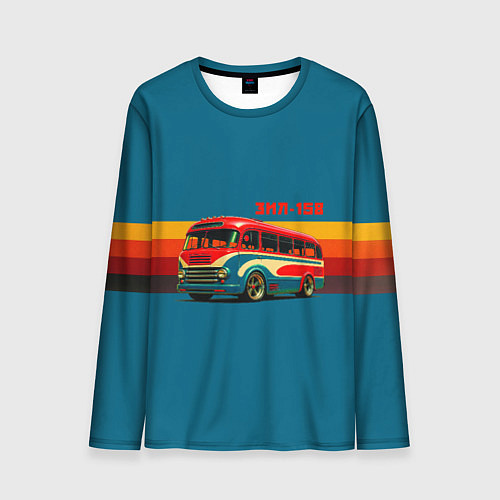 Мужской лонгслив Ретро автобус ЗИЛ 156 поп-арт / 3D-принт – фото 1