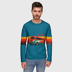 Лонгслив мужской Ретро автобус ЗИЛ 156 поп-арт, цвет: 3D-принт — фото 2