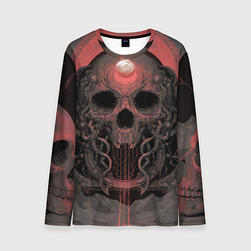 Мужской лонгслив Металл арт - череп / 3D-принт – фото 1