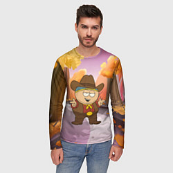 Лонгслив мужской Эрик Картман ковбой осенью, цвет: 3D-принт — фото 2