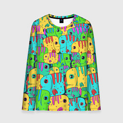 Лонгслив мужской Яркие тропические рыбки паттер, цвет: 3D-принт