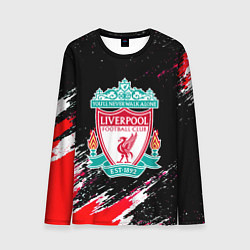 Лонгслив мужской Liverpool краски штрихи, цвет: 3D-принт