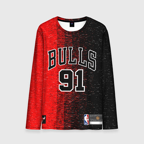 Мужской лонгслив NBA Bulls 91 Rodman / 3D-принт – фото 1