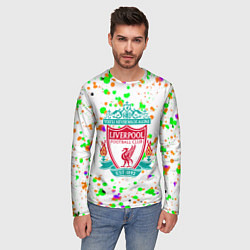 Лонгслив мужской Liverpool брызги красок текстура, цвет: 3D-принт — фото 2