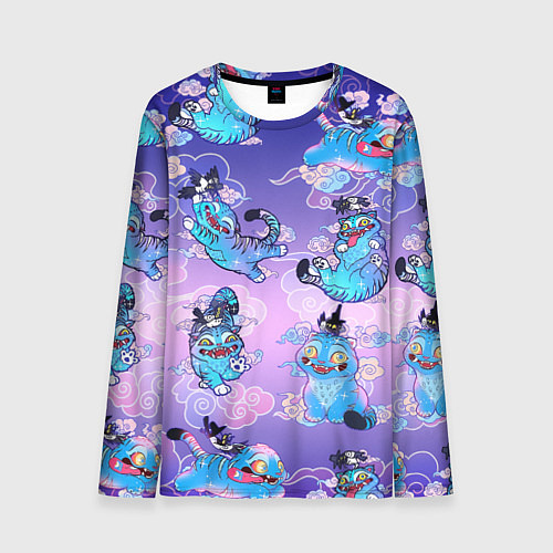 Мужской лонгслив Тигр с сорокой / 3D-принт – фото 1