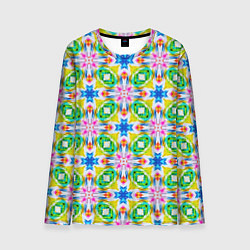 Лонгслив мужской Разноцветный абстрактный узор, цвет: 3D-принт