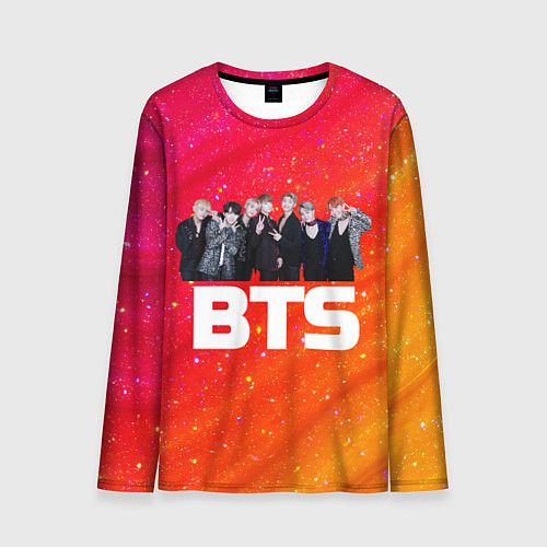 Мужской лонгслив BTS блестящий фон / 3D-принт – фото 1