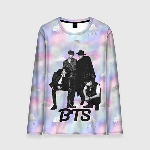 Мужской лонгслив BTS черно-белый стиль / 3D-принт – фото 1