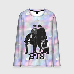 Мужской лонгслив BTS черно-белый стиль