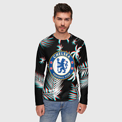 Лонгслив мужской Chelsea тропики глитч текстура, цвет: 3D-принт — фото 2