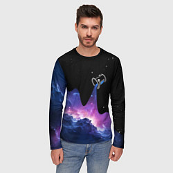 Лонгслив мужской Потеки космической краски, цвет: 3D-принт — фото 2