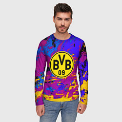 Лонгслив мужской Borussia абстрактные краски, цвет: 3D-принт — фото 2