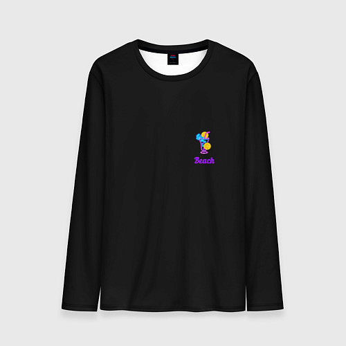 Мужской лонгслив Night beach / 3D-принт – фото 1