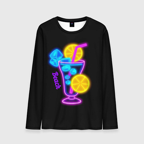 Мужской лонгслив Night beach / 3D-принт – фото 1