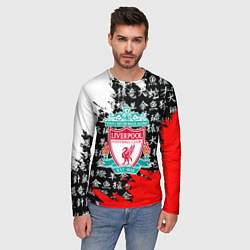 Лонгслив мужской Ливерпуль китайские символы краски, цвет: 3D-принт — фото 2