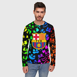 Лонгслив мужской Барселона x Маршмэллоу неоновый градиент, цвет: 3D-принт — фото 2