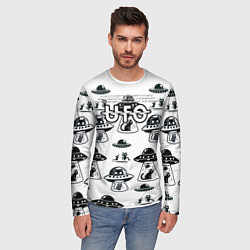 Лонгслив мужской UFO и котики, цвет: 3D-принт — фото 2