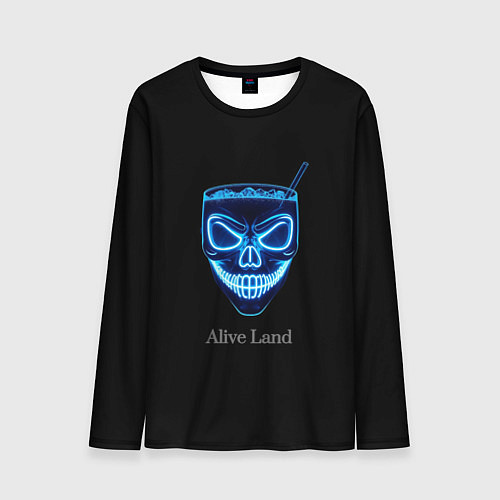Мужской лонгслив Neon skull cocktail / 3D-принт – фото 1