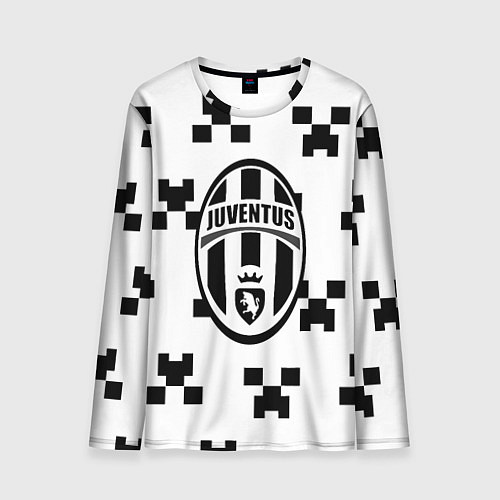 Мужской лонгслив Juventus x minecraft pattern / 3D-принт – фото 1