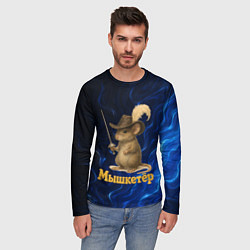 Лонгслив мужской Мышкетер мышь мушкетер, цвет: 3D-принт — фото 2