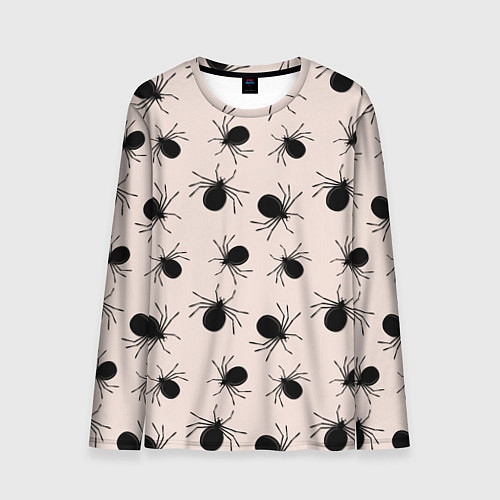 Мужской лонгслив Паттерн с черными жуками / 3D-принт – фото 1