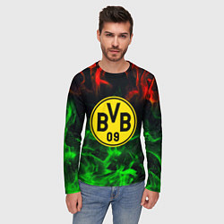 Лонгслив мужской Borussia красно зеленый огонь, цвет: 3D-принт — фото 2