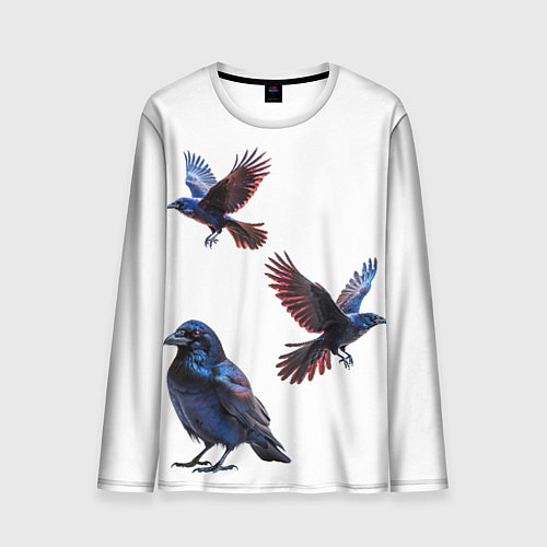Мужской лонгслив Вороны / 3D-принт – фото 1