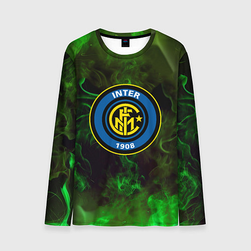 Мужской лонгслив Интер кислотный огонь / 3D-принт – фото 1
