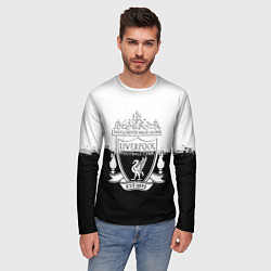 Лонгслив мужской Liverpool краски черно белые, цвет: 3D-принт — фото 2
