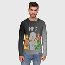 Лонгслив мужской Я NPC без эмоций, цвет: 3D-принт — фото 2
