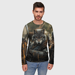 Лонгслив мужской Волк с мечом, цвет: 3D-принт — фото 2