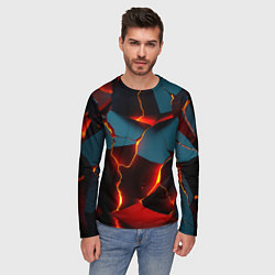 Лонгслив мужской Orange glow, цвет: 3D-принт — фото 2