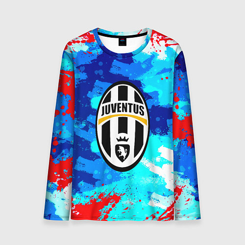 Мужской лонгслив Ювентус абстрактные краски / 3D-принт – фото 1