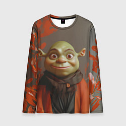 Лонгслив мужской Шрек и оранжевые листья, цвет: 3D-принт