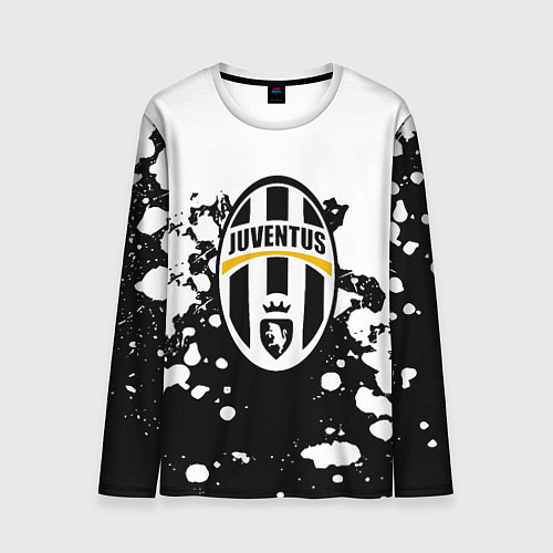 Мужской лонгслив Juventus белые краски текстура / 3D-принт – фото 1
