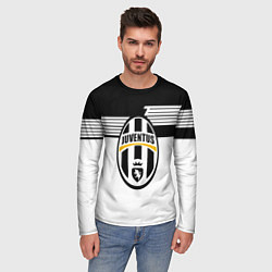 Лонгслив мужской Juventus полосы линии, цвет: 3D-принт — фото 2