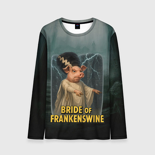 Мужской лонгслив Франкенштейн свинья невеста / 3D-принт – фото 1