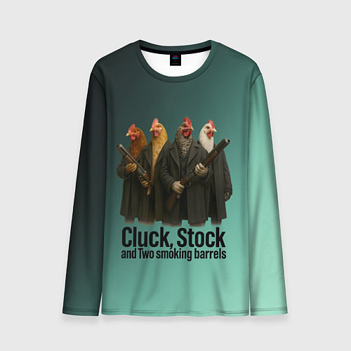 Мужской лонгслив Петухи - карты деньги два ствола / 3D-принт – фото 1