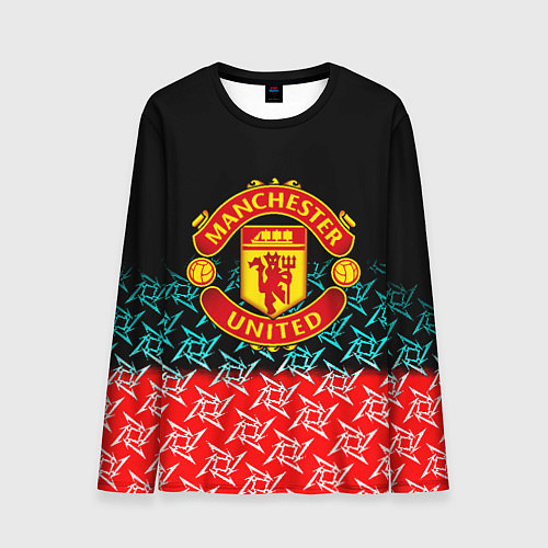 Мужской лонгслив Манчестер Юнайтед ниндзя паттерн / 3D-принт – фото 1