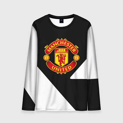 Мужской лонгслив Манчестер Юнайтед полосы / 3D-принт – фото 1