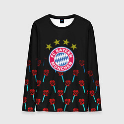 Лонгслив мужской Бавария Мюнхен розы паттерн, цвет: 3D-принт