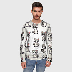 Лонгслив мужской Много енотов, цвет: 3D-принт — фото 2