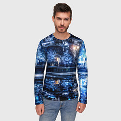 Лонгслив мужской Новогодняя ночная Москва, цвет: 3D-принт — фото 2