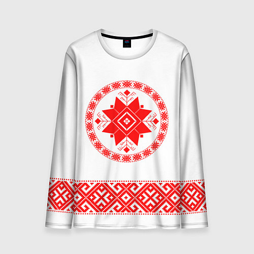 Мужской лонгслив Славянская вышиванка узорная / 3D-принт – фото 1